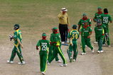 PROVIDENCE, GUYANA - APRIL 7:  Bangladesh celebrate as their win over South Africa during the ICC Cricket World Cup Super Eights match between Bangladesh and South Africa at the Guyana National Stadium April 7, 2007 in Providence, Guyana.  (Photo by Clive Mason/Getty Images)