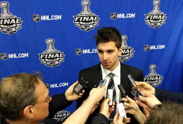PITTSBURGH - JUNE 02:  NHL top prospect John Tavares talks to the media after the Pittsburgh Penguins and Detroit Red Wings Team Practices before Game 3 of the 2009 NHL Stanley Cup Finals at Mellon Arena on June 2, 2009 in Pittsburgh, Pennsylvania.  (Photo by Harry How/Getty Images)