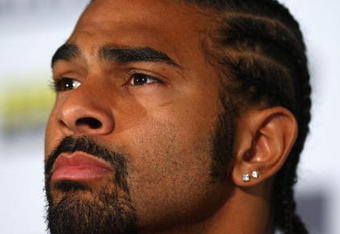 LONDON, ENGLAND - APRIL 20:  David Haye of the United Kingdom speaks to reporters during a press conference at The Hospital Club on April 20, 2009 in London, England. The IBF, IBO and WBO World Heavyweight Championship fight between Wladimir Klitschko and David Haye will take place at the Veltins Arena on June 20, 2009 in Gelsenkirchen, Germany.  (Photo by Ryan Pierse/Getty Images)