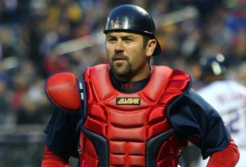 NEW YORK - APRIL 03:  Jason Varitek #33 of the Boston Red Sox runs off the field against the New York Mets on April 3, 2009 at Citi Field in the Flushing neighborhood of the Queens borough of New York City. The game marks the first time the Mets play in their new ballpark. The Mets won the game 4-3.  (Photo by Jim McIsaac/Getty Images)