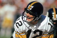 ATLANTA - NOVEMBER 1:  Quarterback Terry Bradshaw #12 of the Pittsburgh Steelers calls the play during the game against the Atlanta Falcons at Fulton County Stadium on November 1, 1981 in Atlanta, Georgia. The Steelers defeated the Falcons 34-20.  (Photo by: Scott Cunningham/Getty Images).