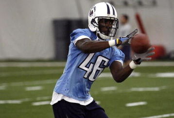 NASHVILLE, TN - MAY 1: Jeremy Haynes #46 of the Tennessee Titans catches the ball during the Tennessee Titans Minicamp on May 1, 2009 at Baptist Sports Park in Nashville, Tennessee. (Photo by Joe Murphy/Getty Images)