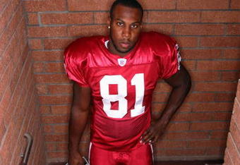 TEMPE, AZ - NOVEMBER 30:  Wide Receiver Anquan Boldin #81 of the Arizona Cardinals poses during a portrait session at Cardinals Training Facility on November 30, 2004 in Tempe, Arizona.  (Photo by Donald Miralle/Getty Images)