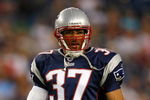 FOXBORO, MA - AUGUST 22: Rodney Harrison #37 of the New England Patriots  faces the Philadelphia Eagles during preseason action at Gillette Stadium on August 22, 2008 in Foxboro, Massachusetts. (Photo by Jim Rogash/Getty Images)