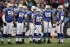 ORCHARD PARK, NY - DECEMBER 9: The Buffalo Bills' offensive line looks on during the game against the Miami Dolphins on December 9, 2007 at Ralph Wilson Stadium in Orchard Park, New York. (Photo by Rick Stewart/Getty Images)