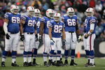ORCHARD PARK, NY - DECEMBER 9: The Buffalo Bills' offensive line looks on during the game against the Miami Dolphins on December 9, 2007 at Ralph Wilson Stadium in Orchard Park, New York. (Photo by Rick Stewart/Getty Images)