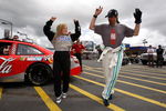 CONCORD, NC - MAY 23:  NASCAR driver Kyle Petty (R) dances with olympic gymnast Shawn Johnson (L) prior to practice for the NASCAR Sprint Cup Series Coca-Cola 600 on May 23, 2009 at Lowe's Motor Speedway in Concord, North Carolina.  (Photo by Streeter Lecka/Getty Images)