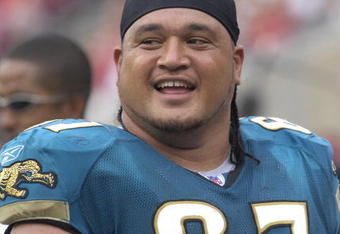 TAMPA, FL - OCTOBER 28:  Guard Vince Manuwai #67 of the Jacksonville Jaguars watches play against the Tampa Bay Buccaneers at Raymond James Stadium on October 28, 2007 in Tampa, Florida.  The Jaguars won 24 - 23. (Photo by Al Messerschmidt/Getty Images)