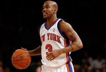 NEW YORK - OCTOBER 24:  Stephon Marbury #3 of the New York Knicks dribbles up court during the first half of a preseason game against the New Jersey Nets on October 24, 2008 at Madison Square Garden in New York City. NOTE TO USER: User expressly acknowledges and agrees that, by downloading and or using this photograph, User is consenting to the terms and conditions of the Getty Images License Agreement. (Photo by Jarrett Baker/Getty Images)