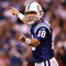 INDIANAPOLIS - NOVEMBER 02:  Peyton Manning #18 of the Indianapolis Colts gestures on the field against the New England Patriots at Lucas Oil Stadium on November 2, 2008 in Indianapolis, Indiana.  (Photo by Andy Lyons/Getty Images)