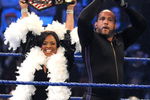 NEW YORK - APRIL 28:  Sherri Shepherd holds up the U.S. title belt after M.V.P. defeated Dolph Ziggler during a match at WWE SmackDown at Madison Square Garden on April 28, 2009 in New York City.  (Photo by George Napolitano/Getty Images)