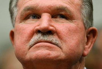WASHINGTON - JUNE 26:  During a congressional hearing on the National Football League's system for compensating retired players, Hall of Fame tight end and head coach Mike Ditka listens to testimony June 26, 2007 in Washington, DC. Former players and coaches including Ditka, Harry Carson, and Curt Marsh were scheduled to testify during the hearing before a subcommittee of the House Judiciary Committee.  (Photo by Win McNamee/Getty Images)