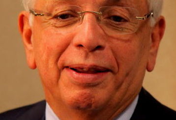 DENVER - APRIL 19:  NBA Commissioner David Stern speaks to the media prior to the tip off between the New Orleans Hornets and the Denver Nuggets in Game One of the Western Conference Quarterfinals during the 2009 NBA Playoffs at Pepsi Center on April 19, 2009 in Denver, Colorado. NOTE TO USER: User expressly acknowledges and agrees that, by downloading and or using this photograph, User is consenting to the terms and conditions of the Getty Images License Agreement.  (Photo by Doug Pensinger/Getty Images)