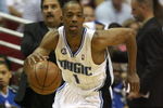 ORLANDO, FL - MAY 30: Rafer Alston #1 of the Orlando Magic brings the ball up court against the Cleveland Cavaliers in Game Six of the Eastern Conference Finals during the 2009 Playoffs at Amway Arena on May 30, 2009 in Orlando, Florida. NOTE TO USER: User expressly acknowledges and agrees that, by downloading and or using this photograph, User is consenting to the terms and conditions of the Getty Images License Agreement  (Photo by Elsa/Getty Images)