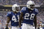 INDIANAPOLIS - JANUARY 06:  (L-R) Antoine Bethea and Marlin Jackson #28 of the Indianapolis Colts celebrate a defensive play against the Kansas City Chiefs during their AFC Wild Card Playoff Game January 6, 2007 at RCA Dome in Indianapolis, Indiana.   (Photo by Andy Lyons/Getty Images)