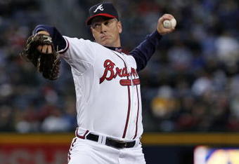 ATLANTA - MARCH 31: Pitcher Tom Glavine #47 of the Atlanta Braves throws a pitch in his first game back with the Braves during the game against the Pittsburgh Pirates on March 31, 2008 at Turner Field in Atlanta, Georgia.  The Pirates beat the Braves 12-11 in 12 innings.  (Photo by Mike Zarrilli/Getty Images)