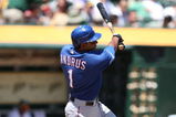 OAKLAND, CA - MAY 07:  Elvis Andrus #1 of the Texas Rangers bats against the Oakland Athletics during a Major League Baseball game on May 7, 2009 at the Oakland Coliseum in Oakland, California.  (Photo by Jed Jacobsohn/Getty Images)