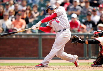 SAN FRANCISCO - MAY 31:  Albert Pujols #5 of the St. Louis Cardinals bats against the San Francisco Giants at AT&T Park on May 31, 2009 in San Francisco, California.  (Photo by Ezra Shaw/Getty Images)