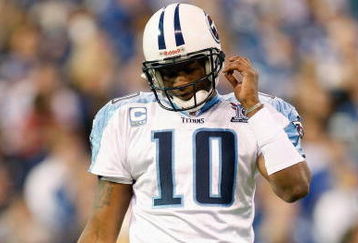 INDIANAPOLIS - DECEMBER 28:  Quarterback Vince Young #10 of the Tennessee Titans walk off the field during the game against the Indianapolis Colts on December 28, 2008 at Lucas Oil Stadium in Indianapolis, Indiana. (Photo by: Jamie Squire/Getty Images)