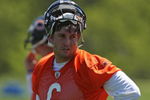 LAKE FOREST, IL - MAY 20: Jay Cutler #6 of the Chicago Bears watches during an organized team activity (OTA) practice on May 20, 2009 at Halas Hall in Lake Forest, Illinois. (Photo by Jonathan Daniel/Getty Images)