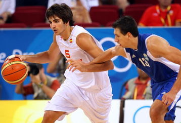 BEIJING - AUGUST 10:  Ricky Rubio #6 of Spain drives on Dimitrios Diamantidis #13 of Greece during the day 2 preliminary game at the Beijing 2008 Olympic Games in the Beijing Olympic Basketball Gymnasium on August 10, 2008 in Beijing, China.  (Photo by Phil Walter/Getty Images)