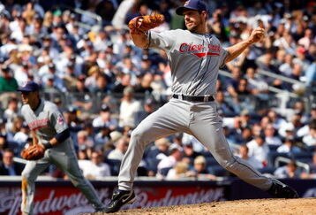 NEW YORK - APRIL 16:  Cliff Lee #31 of the Cleveland Indians pitches against the New York Yankees during opening day at the new Yankee Stadium on April 16, 2009 in the Bronx borough of New York City. This is the first regular season MLB game being played at the new venue which replaced the old Yankee Stadium as the Yankees home field.  (Photo by Jim McIsaac/Getty Images)