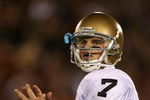 LOS ANGELES, CA - NOVEMBER 29:  Quarterback Jimmy Clausen #7 of the Notre Dame Fighting Irish in action during the game against the USC Trojans at Los Angeles Memorial Coliseum on November 29, 2008 in Los Angeles, California. The Trojans defeated the Fighting Irish 38-3.  (Photo by Christian Petersen/Getty Images)