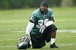 PHILADELPHIA - MAY 1: Running back Brian Westbrook #36 of the Philadelphia Eagles looks on during minicamp practice at the NovaCare Complex on May 1, 2009 in Philadelphia, Pennsylvania. (Photo by Hunter Martin/Getty Images)