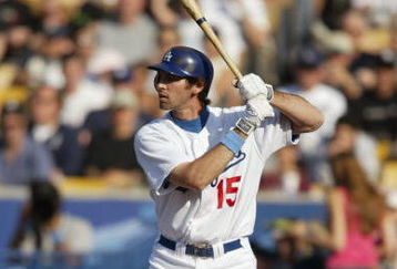 LOS ANGELES - JUNE 20:  Infielder Shawn Green #15 of the Los Angeles Dodgers waits for a New York Yankees pitch during the interleague game at Dodger Stadium on June 20, 2004 in Los Angeles, California.  The Dodgers won 5-4.  (Photo by Streeter Lecka/Getty Images)
