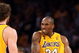 LOS ANGELES, CA - JUNE 04:  Kobe Bryant #24 of the Los Angeles Lakers reacts in the second half with teammate Pau Gasol #16 against the Orlando Magic in Game One of the 2009 NBA Finals at Staples Center on June 4, 2009 in Los Angeles, California. NOTE TO USER: User expressly acknowledges and agrees that, by downloading and or using this photograph, User is consenting to the terms and conditions of the Getty Images License Agreement.  (Photo by Jed Jacobsohn/Getty Images)
