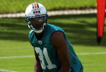 DAVIE, FL - MAY 02:  Rookie cornerback Sean Smith #31 of the Miami Dolphins catches a ball during mini camp on May 2, 2009 at the Miami Dolphins Training facility in Davie, Florida.  (Photo by Marc Serota/Getty Images)