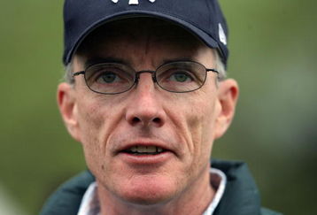 LOUISVILLE, KY - APRIL 28:  Eoin Harty the trainer of Mr. Hot Stuff is pictured during the morning training for the 135th Kentucky Derby at Churchill Downs on April 28, 2009 in Louisville, Kentucky.  (Photo by Andy Lyons/Getty Images)