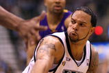 SALT LAKE CITY - APRIL 25:  Deron Williams #8 of the Utah Jazz passes against the Los Angeles Lakers in Game Four of the Western Conference Quarterfinals during the 2009 NBA Playoffs at Energy Solutions Arena on April 25, 2009 in Salt Lake City, Utah. NOTE TO USER: User expressly acknowledges and agrees that, by downloading and/or using this Photograph, user is consenting to the terms and conditions of the Getty Images License Agreement. Mandatory Copyright Notice: Copyright 2009 Getty Images (Photo by Otto Greule Jr/Getty Images)