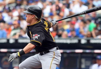NEW YORK - MAY 09:  Nate McLouth #13 of the Pittsburgh Pirates bats against the New York Mets on May 9, 2009 at Citi Field in the Flushing neighborhood of the Queens borough of New York City. The Mets defeated the Pirates 10-1.  (Photo by Jim McIsaac/Getty Images)