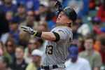 CHICAGO - MAY 27: Nate McLouth #13 of the Pittsburgh Pirates looses his bat as he swings against the Chicago Cubs on May 27, 2009 at Wrigley Field in Chicago, Illinois. The Cubs defeated the Pirates 5-2. (Photo by Jonathan Daniel/Getty Images) 