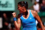 PARIS - JUNE 02:  Dinara Safina of Russia celebrates a point during the Women's Singles Quarter Final match against  on day ten of the French Open at Roland Garros on June 2, 2009 in Paris, France.  (Photo by Ryan Pierse/Getty Images)