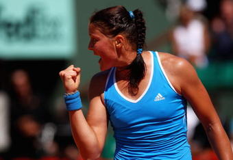 PARIS - JUNE 02:  Dinara Safina of Russia celebrates a point during the Women's Singles Quarter Final match against  on day ten of the French Open at Roland Garros on June 2, 2009 in Paris, France.  (Photo by Ryan Pierse/Getty Images)