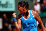 PARIS - JUNE 02:  Dinara Safina of Russia celebrates a point during the Women's Singles Quarter Final match against  on day ten of the French Open at Roland Garros on June 2, 2009 in Paris, France.  (Photo by Ryan Pierse/Getty Images)