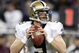 DETROIT - DECEMBER 21: Quarterback Drew Brees #9 of the New Orleans Saints drops back to pass in the first quarter against the Detroit Lions on December 21, 2008 at Ford Field in Detroit, Michigan. The Saints defeated the Lions 42-7.  (Photo by Leon Halip/Getty Images)