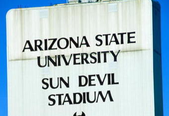 25 DEC 1995:  GENERAL VIEW OF THE SIGN AT THE ENTRANCE TO SUN DEVIL STADIUM AT ARIZONA STATE UNIVERSITY IN TEMPE, ARIZONA. Mandatory Credit: Jamie Squire/ALLSPORT
