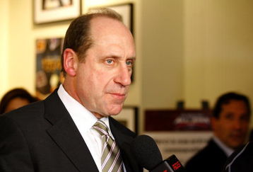 MONTREAL- JANUARY 23: Bob Gainey of the Montreal Canadiens takes questions from the media at The Hockey News / NHL All-Star party at Gare Dalhousie on January 23, 2009 in Montreal, Quebec as part of the 2009 NHL All-Star Weekend festivities. (Photo by Phillip MacCallum/Getty Images for NHL)