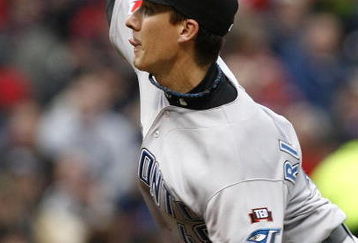 CLEVELAND - APRIL 10:  Scott Richmond #48 of the Toronto Blue Jays pitches against the Cleveland Indians in the second inning April 10, 2009 at Progressive Field in Cleveland, Ohio.  (Photo by Matt Sullivan/Getty Images)