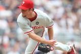 NEW YORK - MAY 24:  Brad Lidge #54 of the Philadelphia Phillies pitches  against the New York Yankees on May 24, 2009 at Yankee Stadium in the Bronx borough of New York City.  (Photo by Nick Laham/Getty Images)