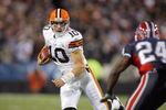 ORCHARD PARK - NOVEMBER 17:  Quarterback Brady Quinn #10 of the Cleveland Browns runs the ball during the game against the Buffalo Bills at Ralph Wilson Stadium on November 17, 2008 in Orchard Park, New York. (Photo by: Rick Stewart/Getty Images)