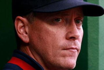 WASHINGTON - APRIL 30:  Pitcher Tom Glavine #47 of the Atlanta Braves watches his team take on the Washington Nationals at Nationals Park on April 30, 2008 in Washington, D.C. The Nationals defeated the Braves 3-2 in 12 innnings.  (Photo by Doug Benc/Getty Images)