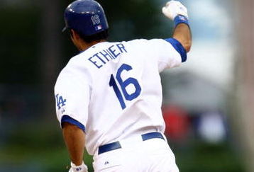 LOS ANGELES, CA - JUNE 06:  Andre Ethier #16 of the Los Angeles Dodgers celebrates as he rounds the bases after hitting a walk-off home run to win the game in the 12th inning against the Philadelphia Phillies at Dodger Stadium on June 6, 2009 in Los Angeles, California. The Dodgers defeated the Phillies 3-2 in twelve innings.  (Photo by Jeff Gross/Getty Images)