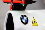 BARCELONA, SPAIN - NOVEMBER 18:   Team BMW Sauber car displays a warning sign for high voltage due to the new KERS energy system that will be on the cars next season during day two of Formula One Testing at the Circuit de Catalunya on November 18, 2008 in Barcelona, Spain.  (Photo by Mark Thompson/Getty Images)