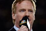 TAMPA, FL - FEBRUARY 01:  NFL commissioner Roger Goodell speaks from the podium after the Pittsburgh Steelers won 27-23 against the Arizona Cardinals during Super Bowl XLIII on February 1, 2009 at Raymond James Stadium in Tampa, Florida.  (Photo by Jamie Squire/Getty Images)