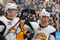 TORONTO - APRIL 8:  Thomas Vanek #26 and Tim Connolly #19 of the Buffalo Sabres celebrate Vanek's  third-period goal against the Toronto Maple Leafs in NHL action at the Air Canada Centre April 8, 2009 in Toronto, Ontario.(Photo By Dave Sandford/Getty Images)