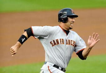 WASHINGTON - JUNE 04:  Travis Ishikawa #10 of the San Francisco Giants rounds third base and scores in the second inning against the Washington Nationals at Nationals Park on June 4, 2009 in Washington, DC.  (Photo by Greg Fiume/Getty Images)